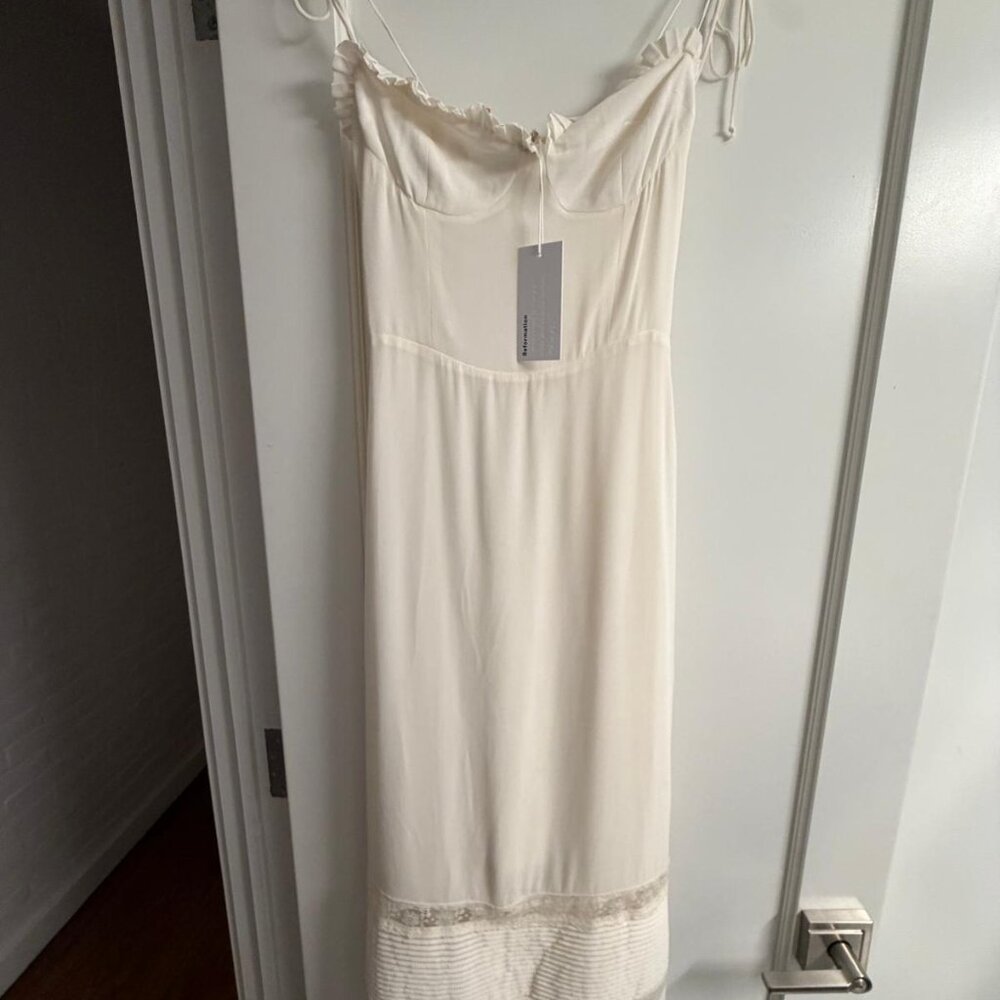 Reformation Ronan Dress, Ivory, Size US 4, BNWT - Picture 4 of 10